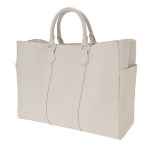 Louis Vuitton Tote Bag Leather Plat Taurillon Empreinte Sac White